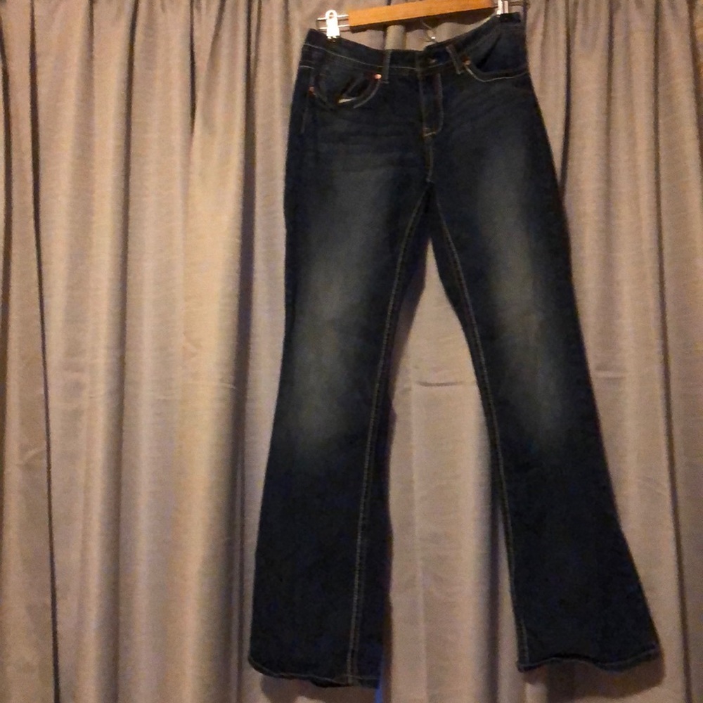 blue bootcut jeans